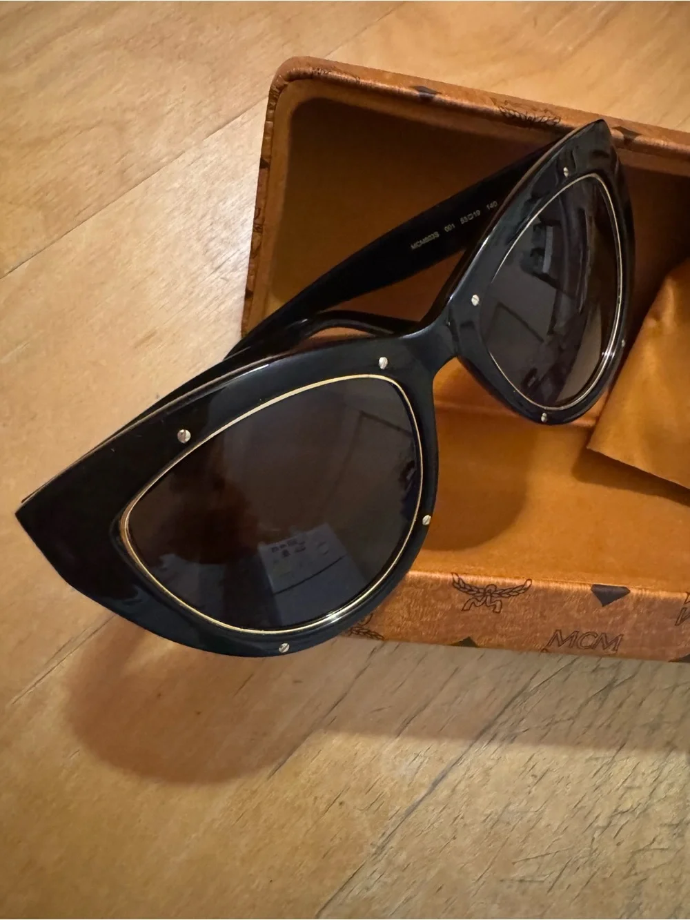 MCM 603S Women's Black & Gold Cat-Eye Sunglasses Set